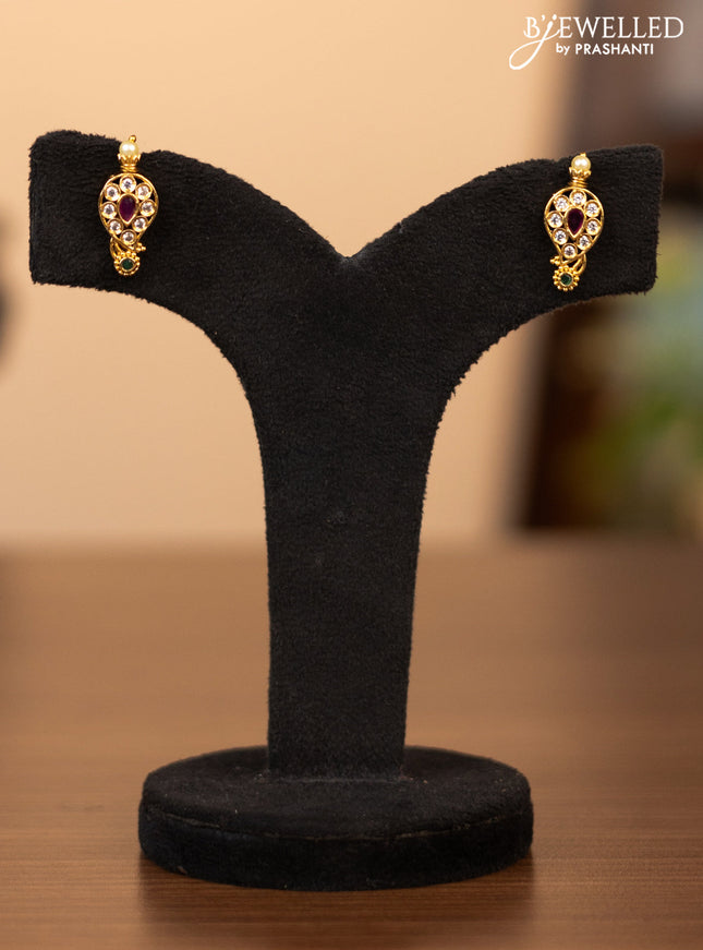 Antique necklace manga pattern with kemp and cz stones