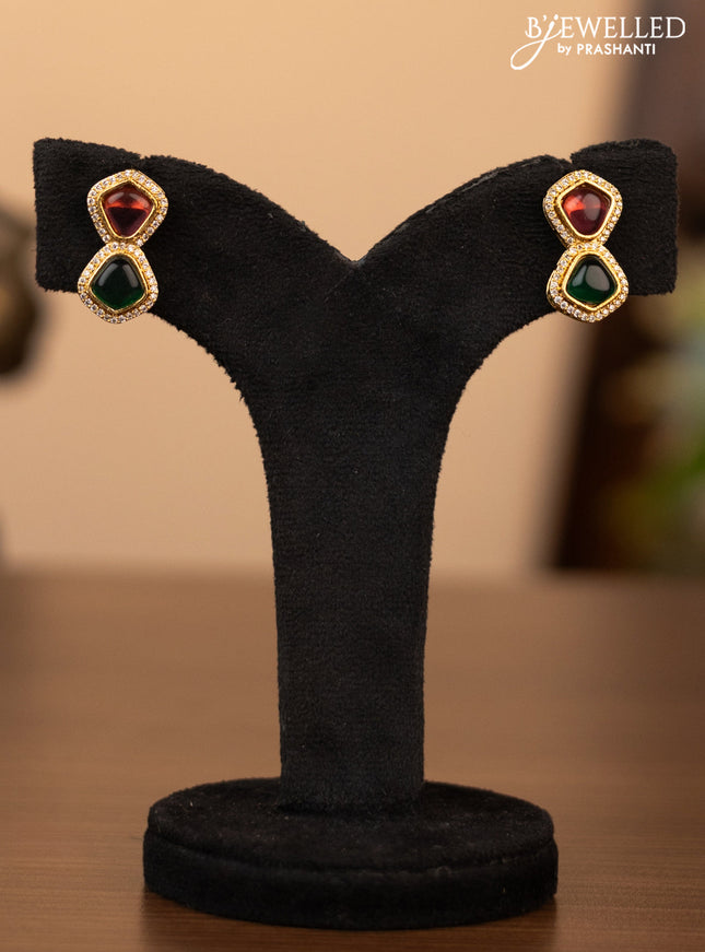 Antique simple necklace with kemp and cz stones