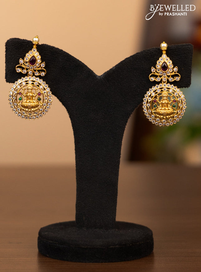 Antique necklace lakshmi & manga design with kemp and cz stones