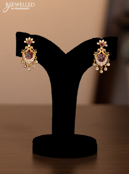 Antique necklace with kemp and cz stones