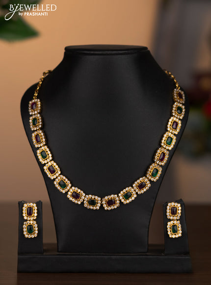 Antique necklace with kemp and cz stones