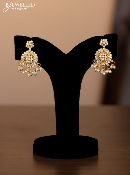 Antique necklace with cz stones and pearl hangings