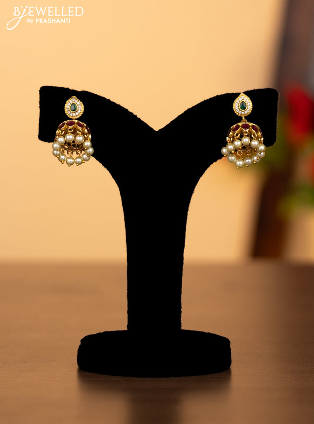 Antique haaram with kemp and cz stones