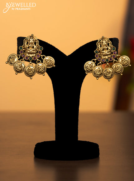 Antique haaram with lakshmi kasu design and kemp stones