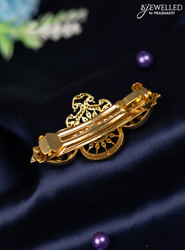 Antique hair clip medium size with kemp and cz stones