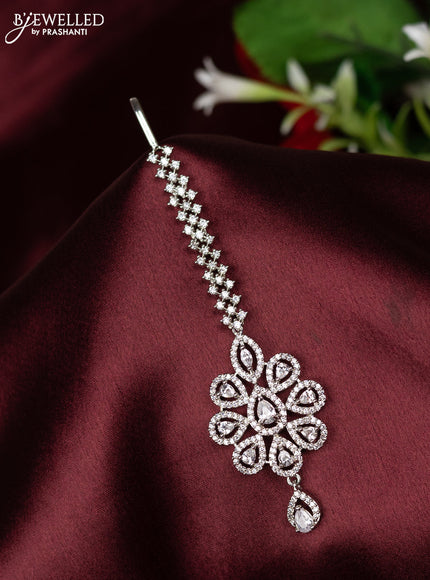 Zircon maang tikka with cz stones