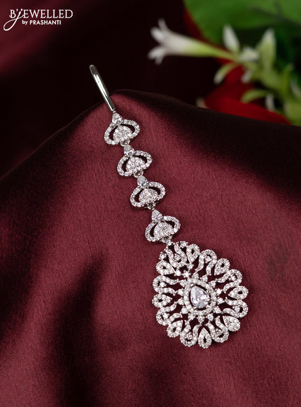 Zircon maang tikka with cz stones