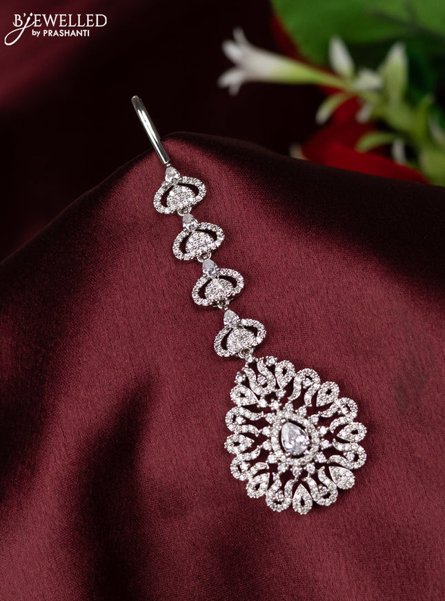 Zircon maang tikka with cz stones