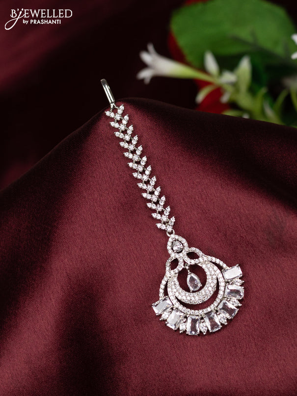 Zircon maang tikka with cz stones