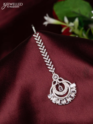 Zircon maang tikka with cz stones