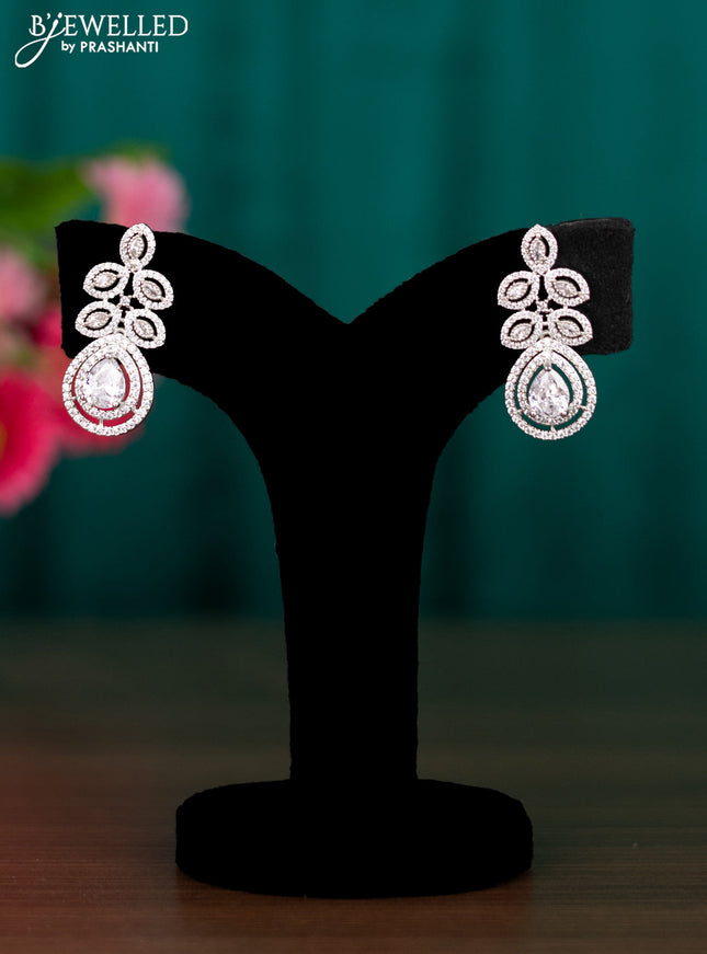 Zircon earrings with cz stones