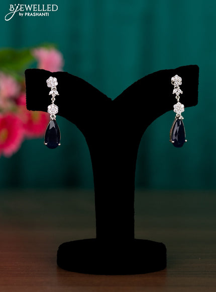 Zircon earrings with sapphire and cz stones