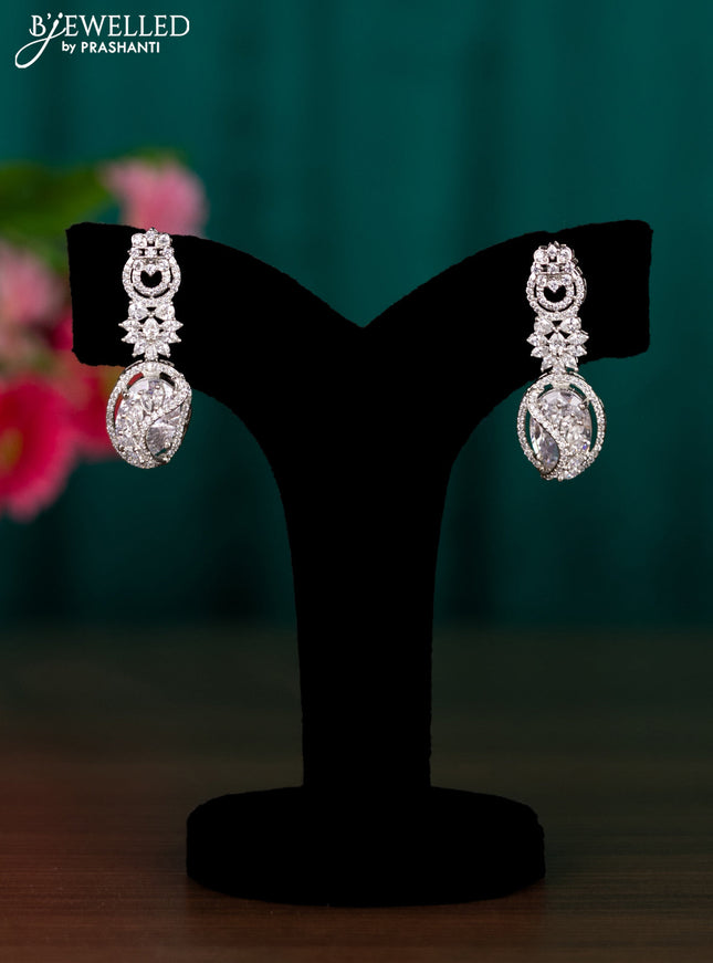 Zircon earrings with cz stones