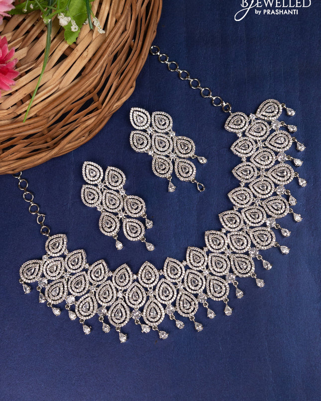 Zircon choker with cz stones