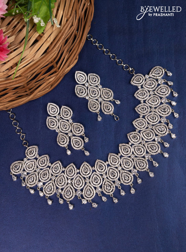 Zircon choker with cz stones