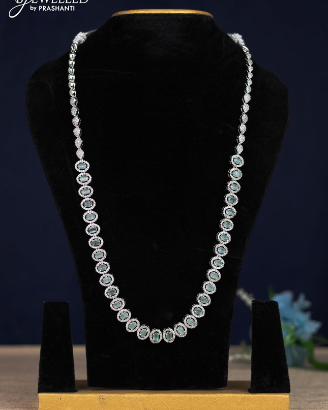 Zircon haaram with mint green & cz stones without earrings