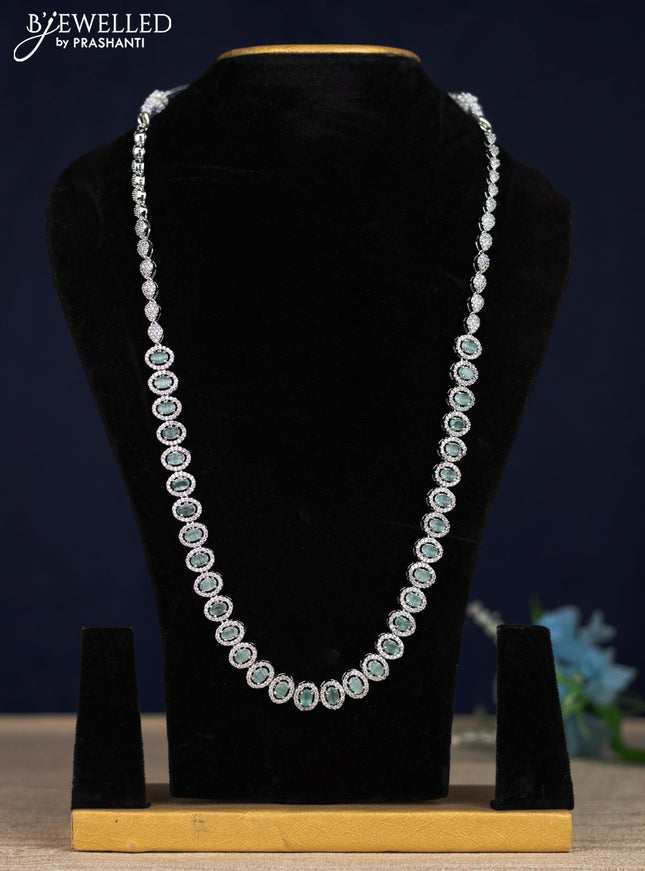 Zircon haaram with mint green & cz stones without earrings