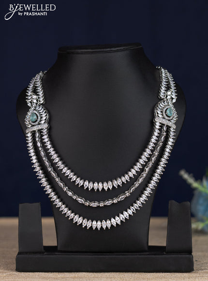 Zircon necklace with mint green & cz stones without earrings