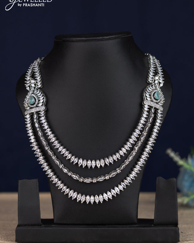 Zircon necklace with mint green & cz stones without earrings