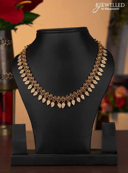 Antique necklace with kemp and cz stones without earrings