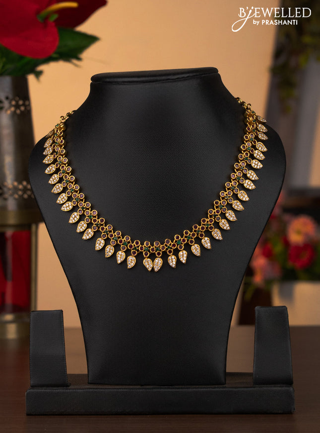 Antique necklace with kemp and cz stones without earrings