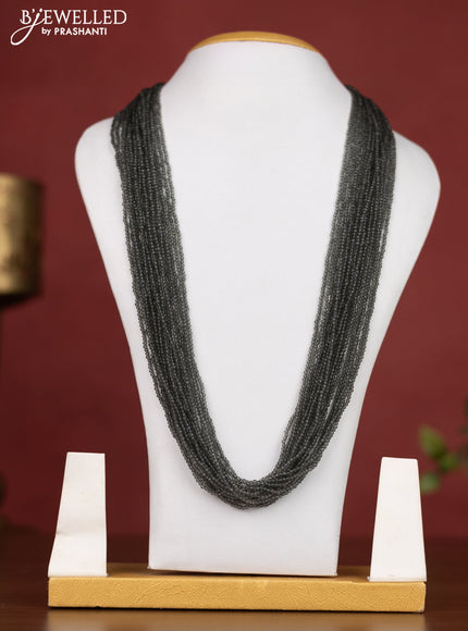Jaipur crystal beaded grey necklace & without earrings