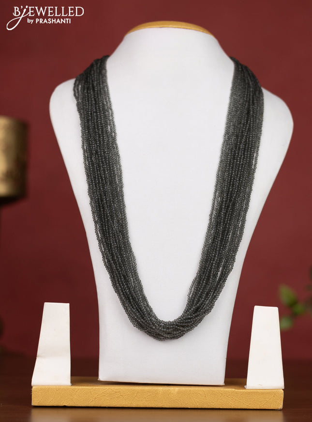 Jaipur crystal beaded grey necklace & without earrings
