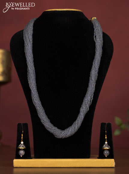Jaipur multilayer beaded grey necklace