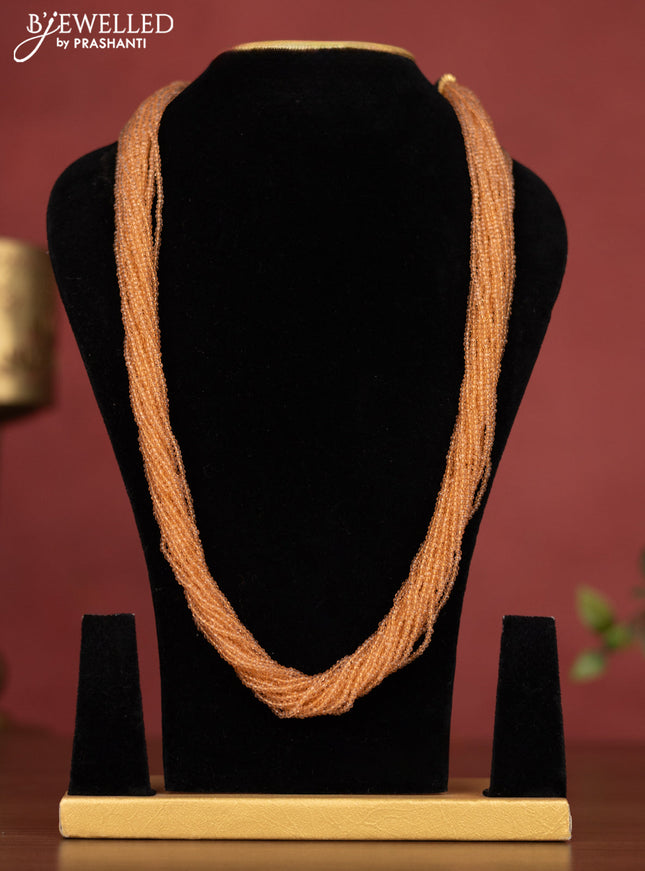 Jaipur multilayer beaded orange necklace & without earrings