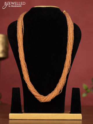 Jaipur multilayer beaded orange necklace & without earrings