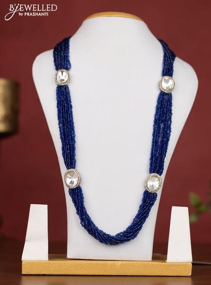 Jaipur multilayer beaded blue necklace & without earrings