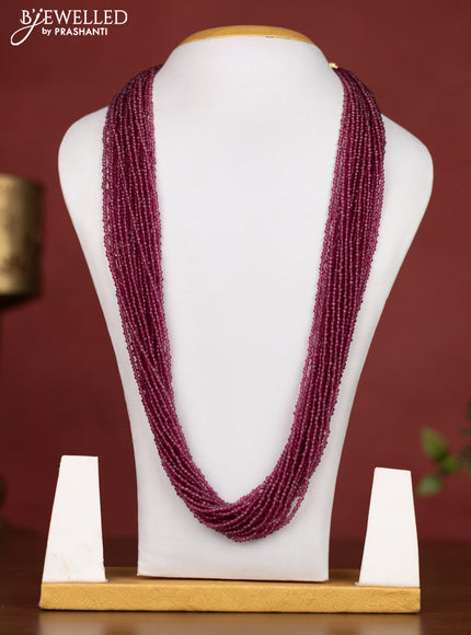 Jaipur multilayer beaded magenta pink necklace & without earrings