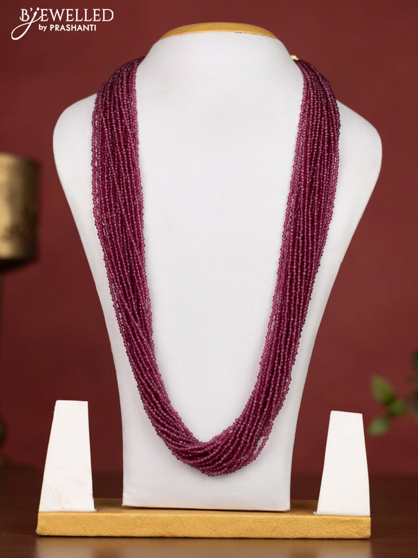 Jaipur multilayer beaded magenta pink necklace & without earrings