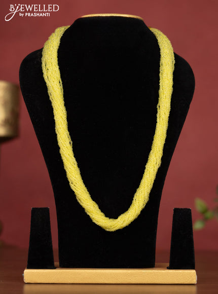 Jaipur multilayer beaded yellow necklace & without earring