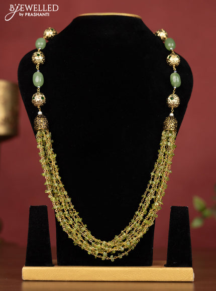 Jaipur crystal beaded green necklace with minakari balls and green stones without earring