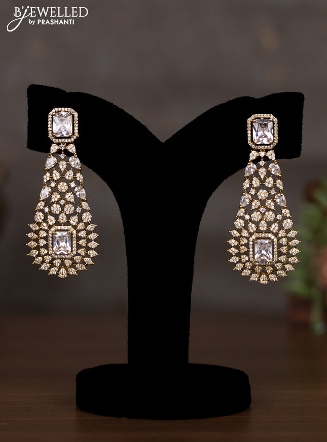 Necklace with cz stones and pearl hanging in victorian finish