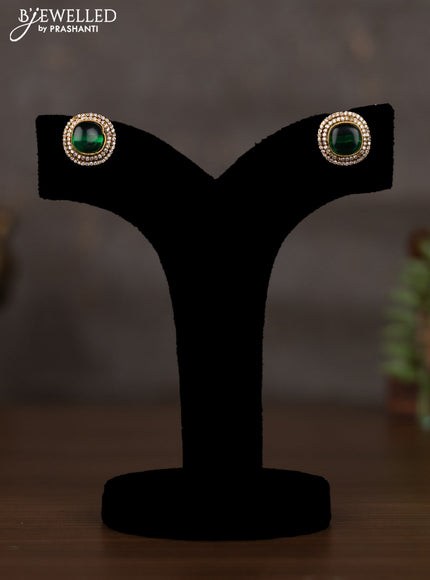 Necklace with emerald and cz stones in victorian finish