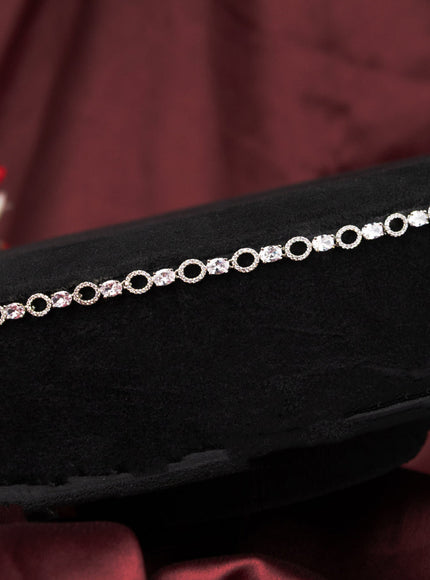 Zircon hip chain with simple design and cz stones