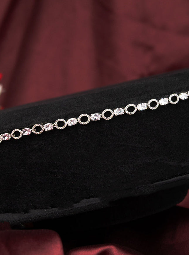 Zircon hip chain with simple design and cz stones