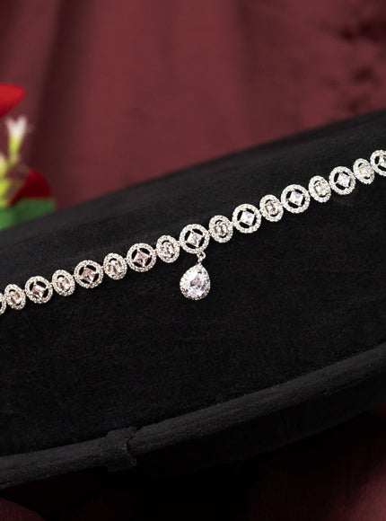 Zircon hip chain with simple design and cz stones