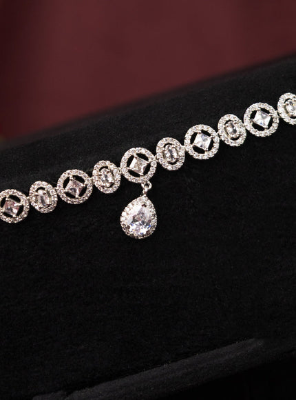 Zircon hip chain with simple design and cz stones