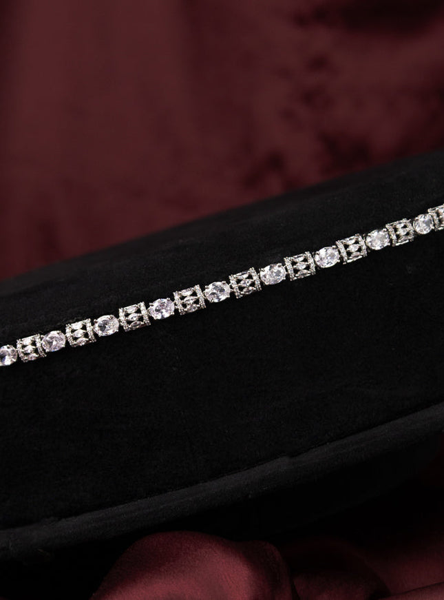 Zircon hip chain with simple design and cz stones