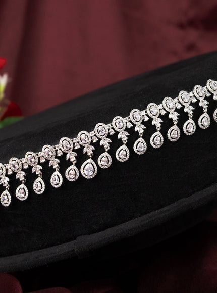 Zircon hip chain with simple design and cz stones