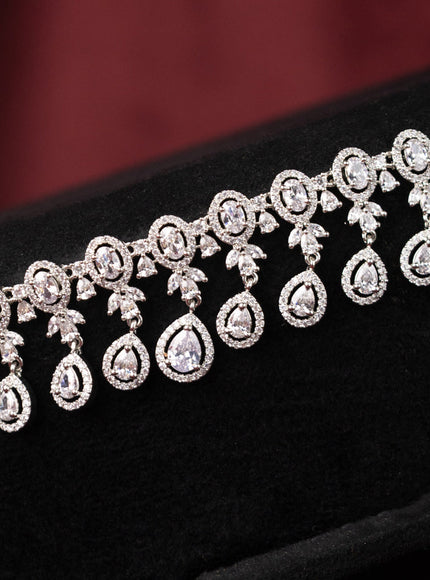 Zircon hip chain with simple design and cz stones