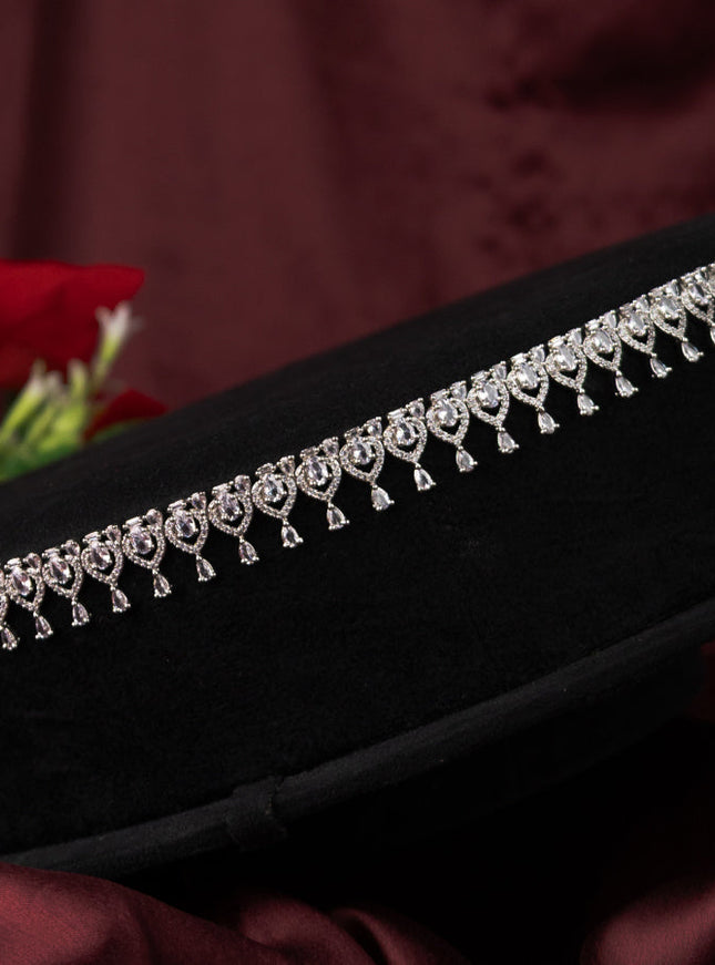 Zircon hip chain with simple design and cz stones