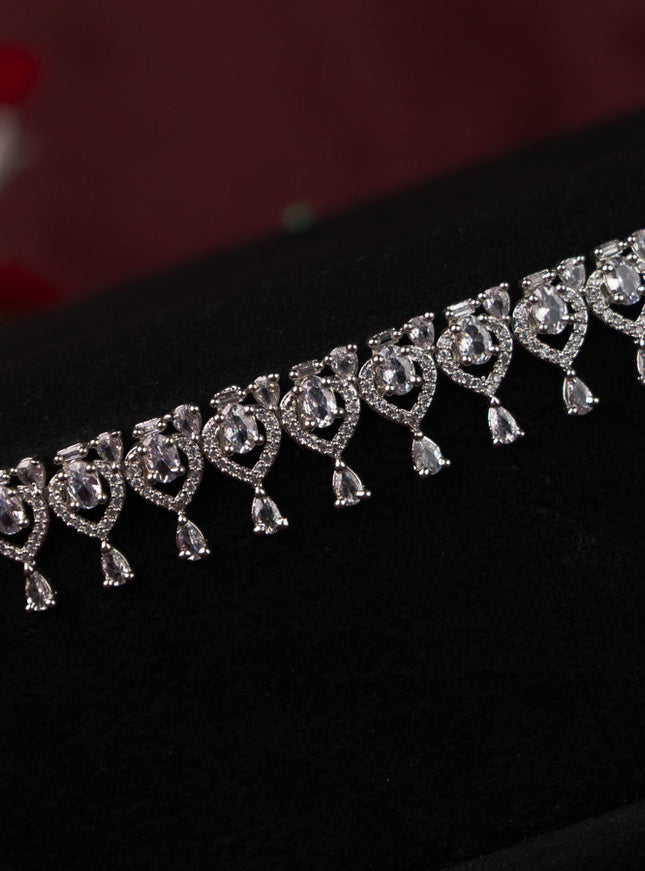 Zircon hip chain with simple design and cz stones