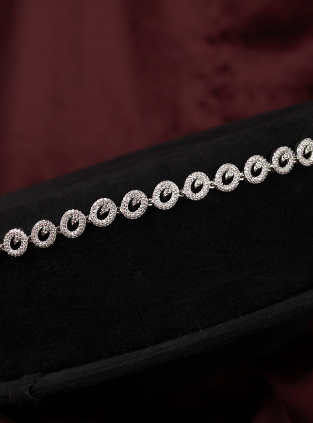 Zircon hip chain with simple design and cz stones