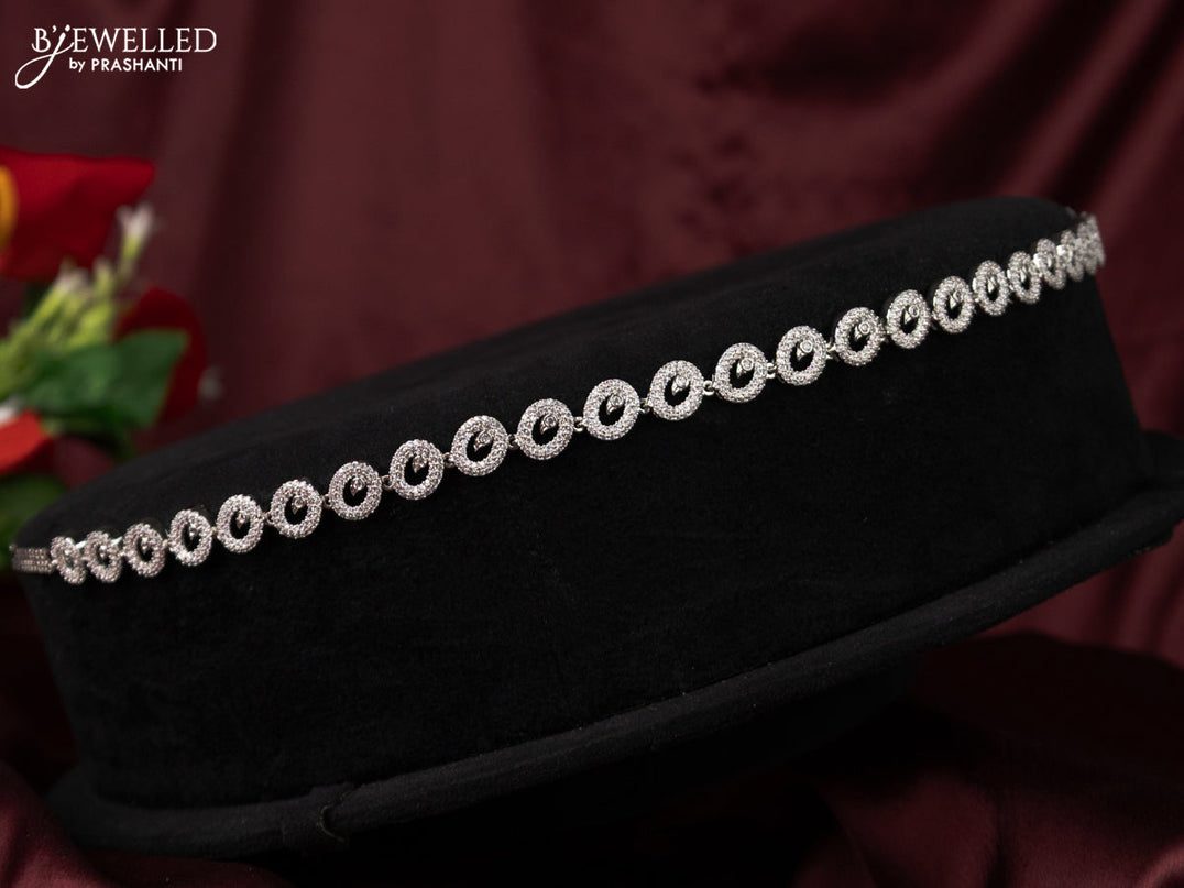 Zircon hip chain with simple design and cz stones