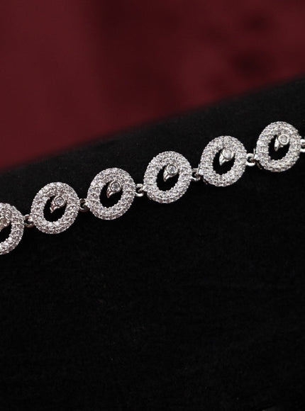 Zircon hip chain with simple design and cz stones