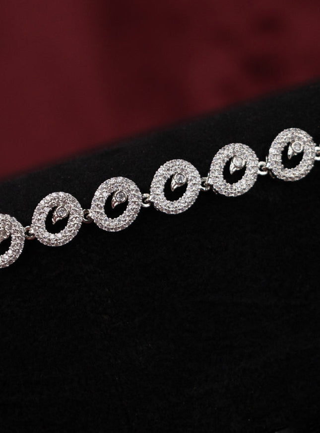 Zircon hip chain with simple design and cz stones